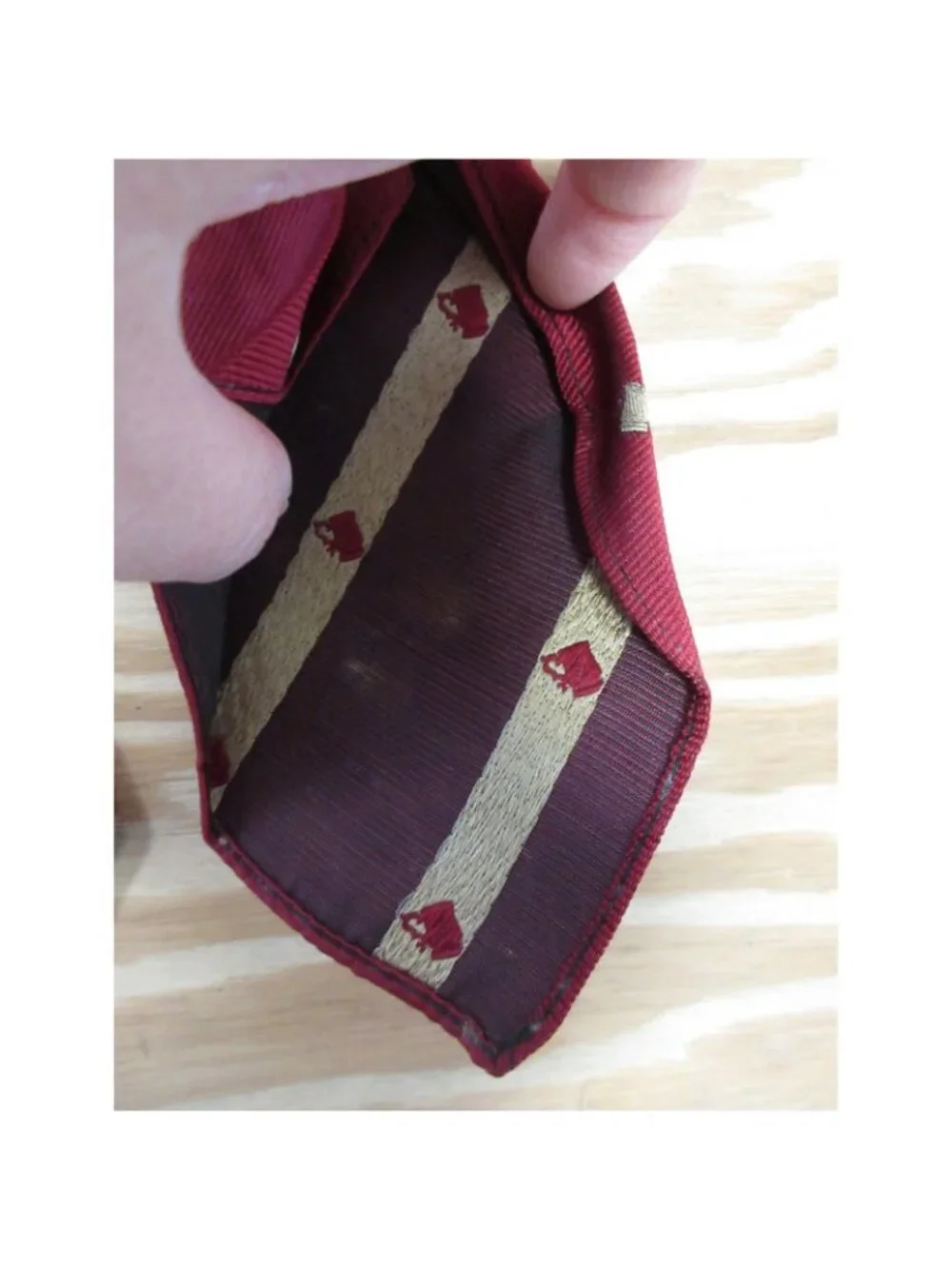 VTG Chipp Neck Tie Red Silk Jacquard Beer Stein Mug AOP Textured